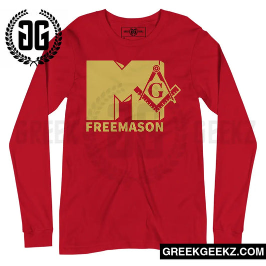 MTV Mason - Freemason - Red/Gold / XS Long Sleeve Tee